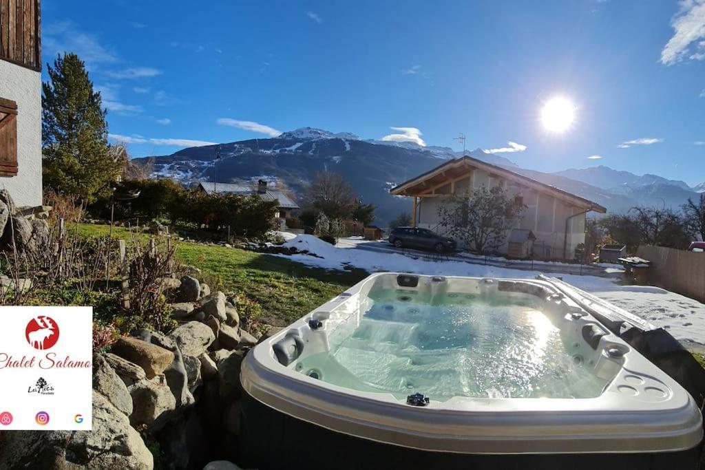 ブール・サン・モーリス Entire Chalet Salamo 11 Plus 1 Les Arcs Paradiski Jacuzziヴィラ エクステリア 写真