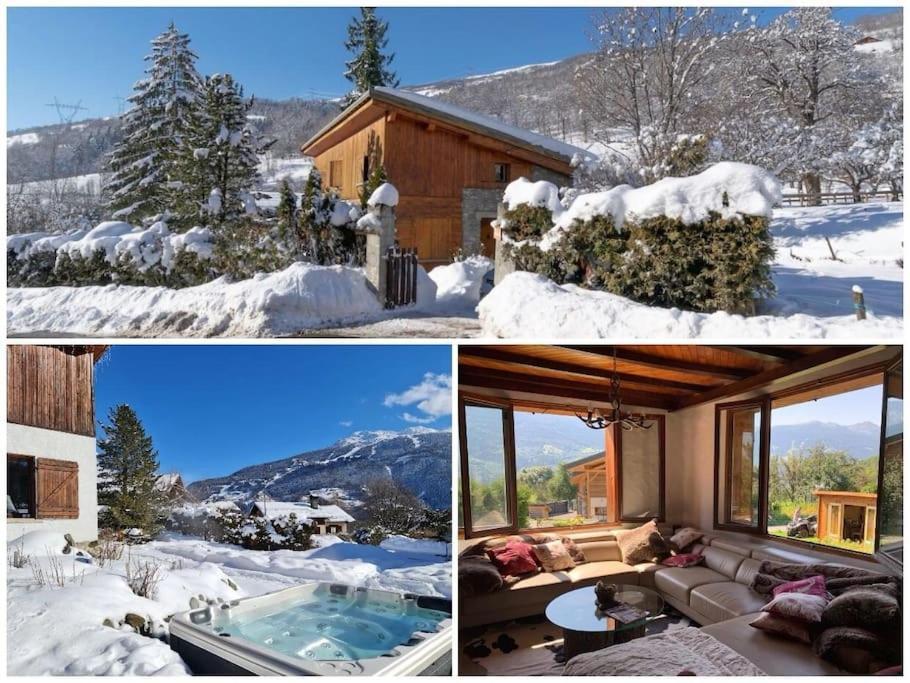 ブール・サン・モーリス Entire Chalet Salamo 11 Plus 1 Les Arcs Paradiski Jacuzziヴィラ エクステリア 写真